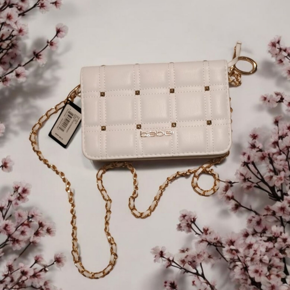 Bebe White/Gold Handbag